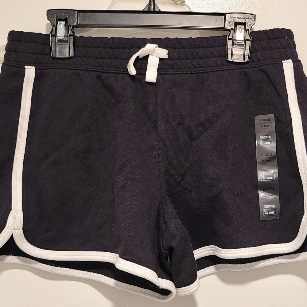 SO Shortie Black Drawstring Shorts XL 14/16 NEW WITH TAGS